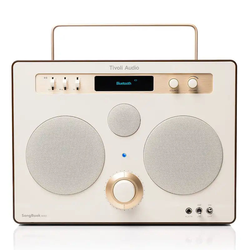 Tivoli Audio Songbook MAX Bluetooth Speaker with Built-In Pre-Amp and Carrying Handle (Cream/Brown) Buy Direct