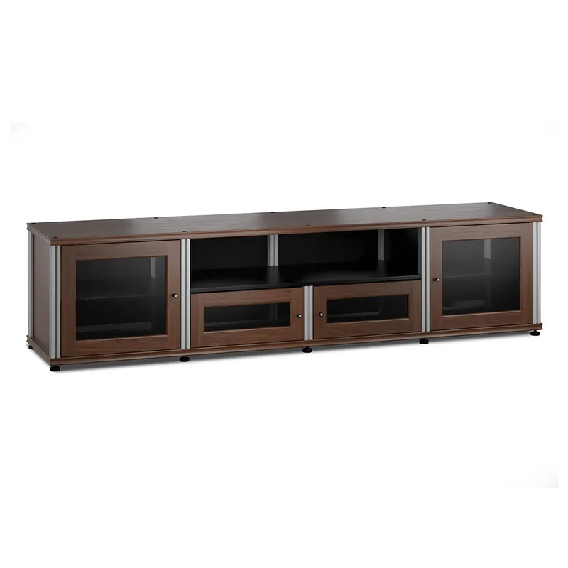Factory Price Salamander Designs Synergy 245 Quad AV Cabinet (Dark Walnut with Aluminum Posts)