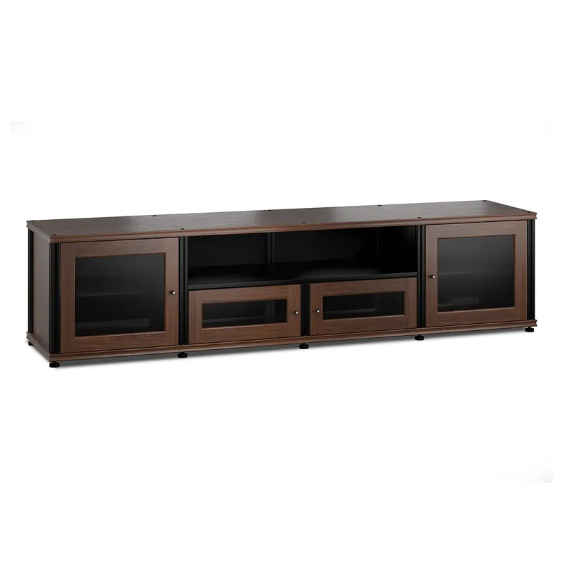 Salamander Designs Synergy 245 Quad AV Cabinet (Dark Walnut with Black Posts) Express Delivery
