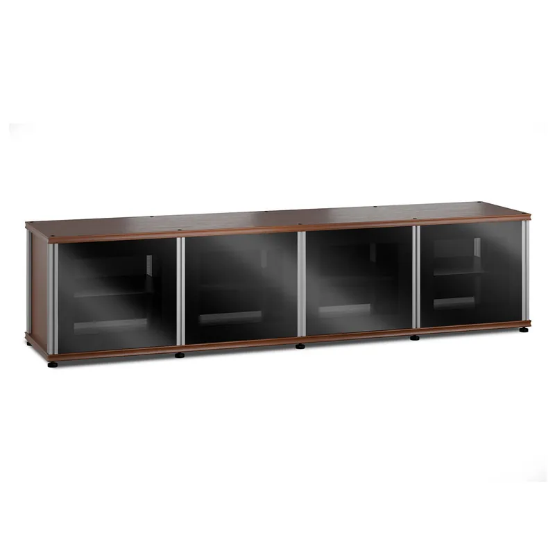 Salamander Designs Synergy 247 Quad AV Cabinet (Cherry with Black Glass Doors & Aluminum Posts) Next Day Delivery