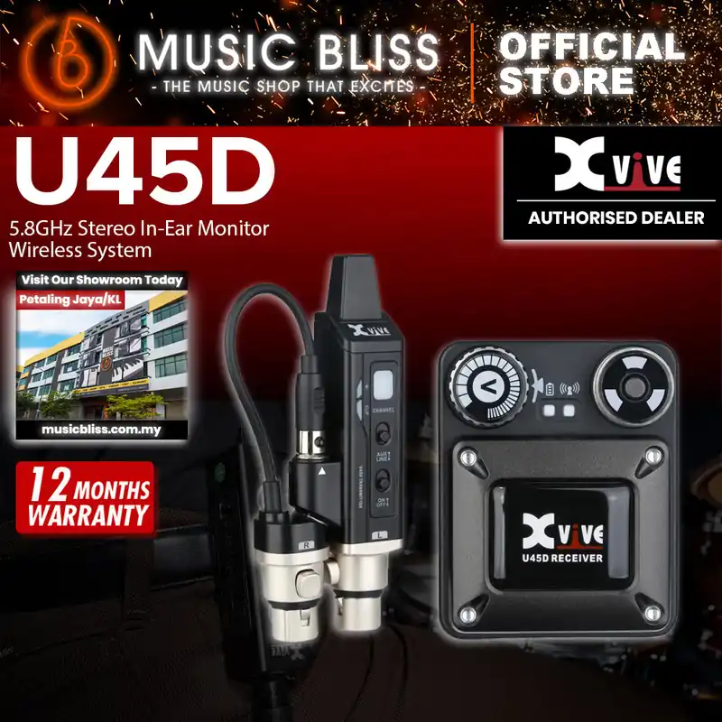 XVive Audio U45D 5.8GHz Stereo In-Ear Monitor Wireless System Fan Favorite