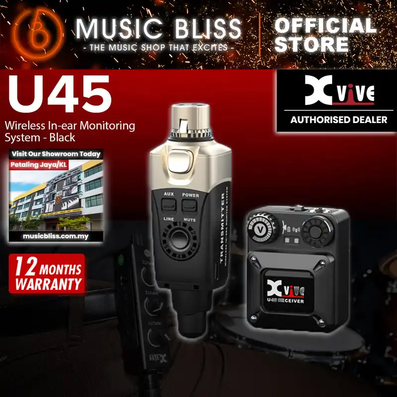 Xvive U45 5.8GHz Wireless In-Ear Monitoring System With Ultra-Low Latency - Black Low Price