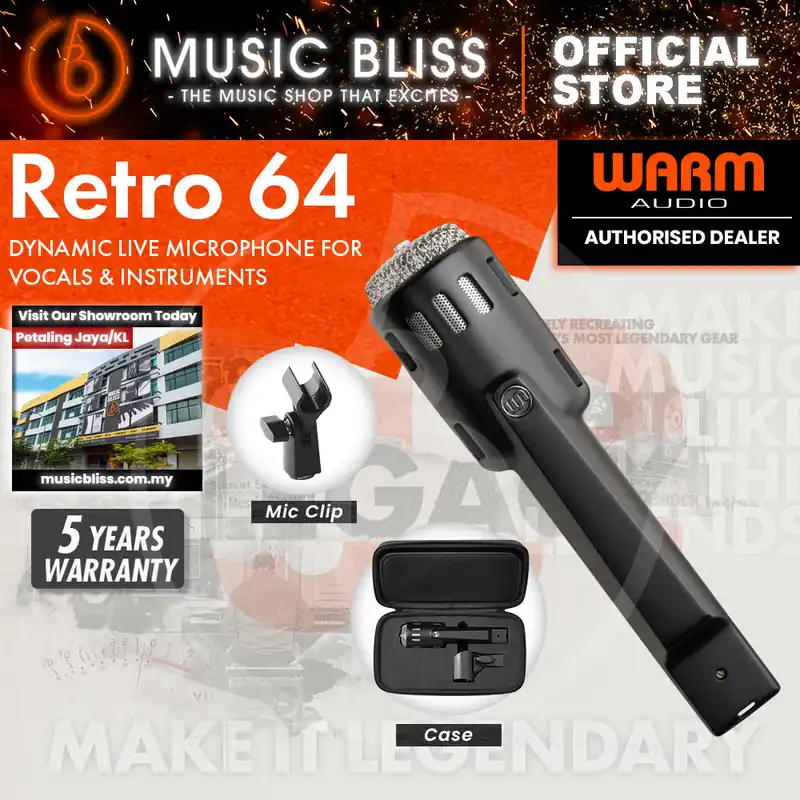 Warm Audio Retro 64 Dynamic Live Microphone For Vocals & Instruments - Matte Black In Demand