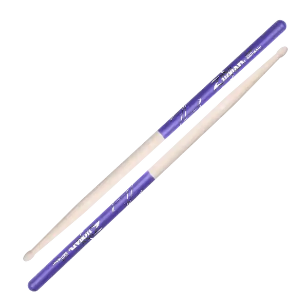 Zildjian Hickory Dip Series Drumsticks - 5A - Wood Tip - Purple Free Shipping
