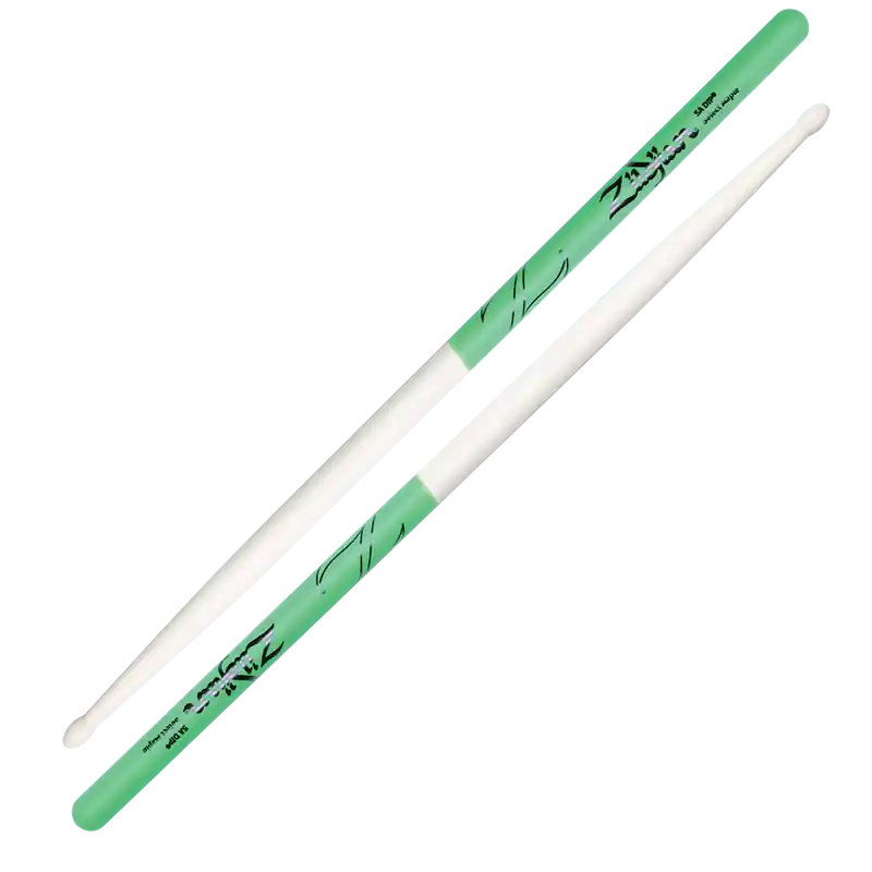 Zildjian Maple Dip Series Drumsticks - 5A - Wood Tip - Green Original