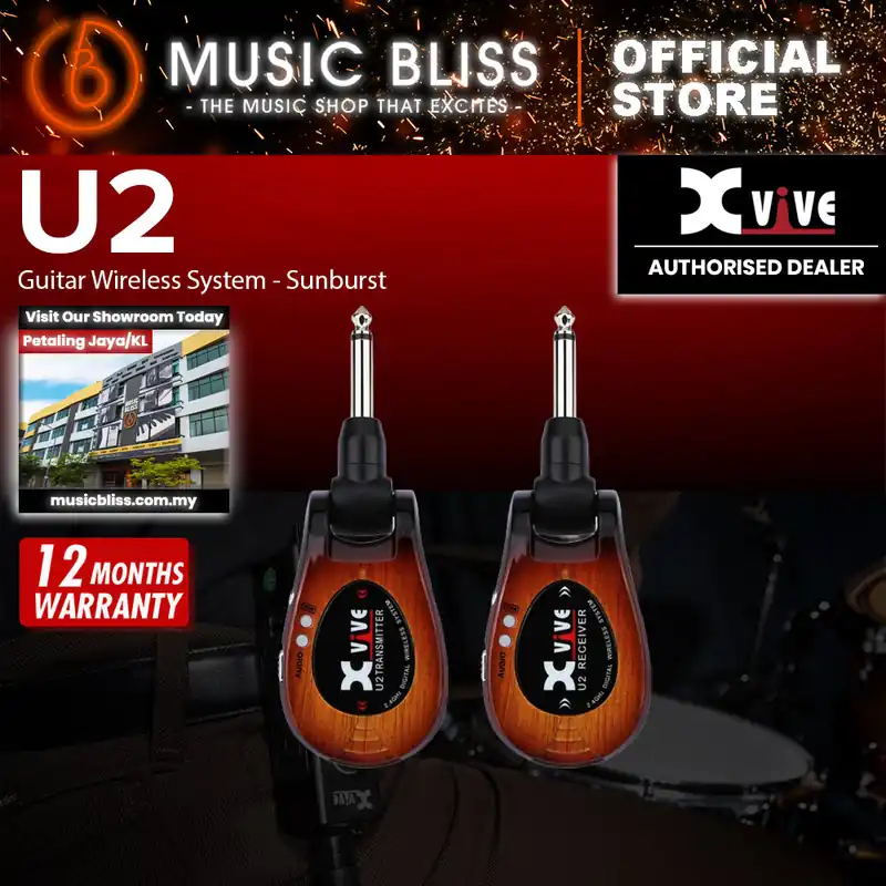 Seasonal Sale Xvive U2 2.4Ghz Digital Wireless Guitar System - 3 Tone Sunburst