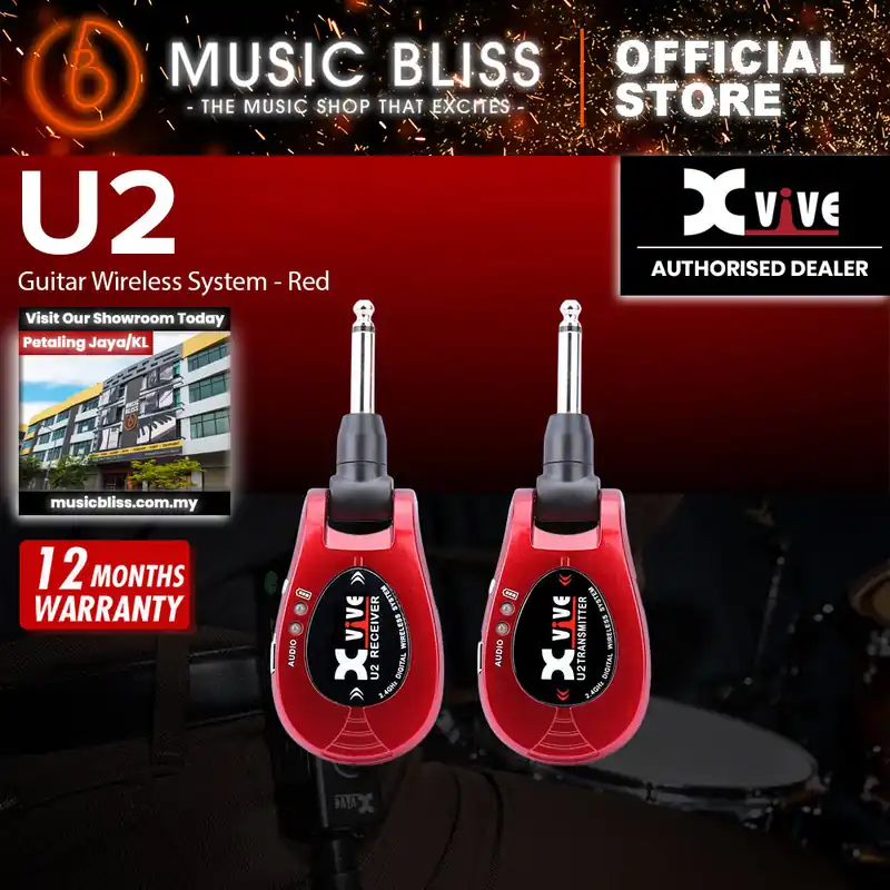 Top Pick Xvive U2 2.4Ghz Digital Wireless Guitar System - Red