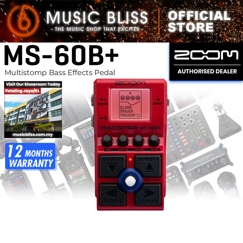 Zoom MS-60B+ Multistomp Bass Effects Pedal Next Day Delivery