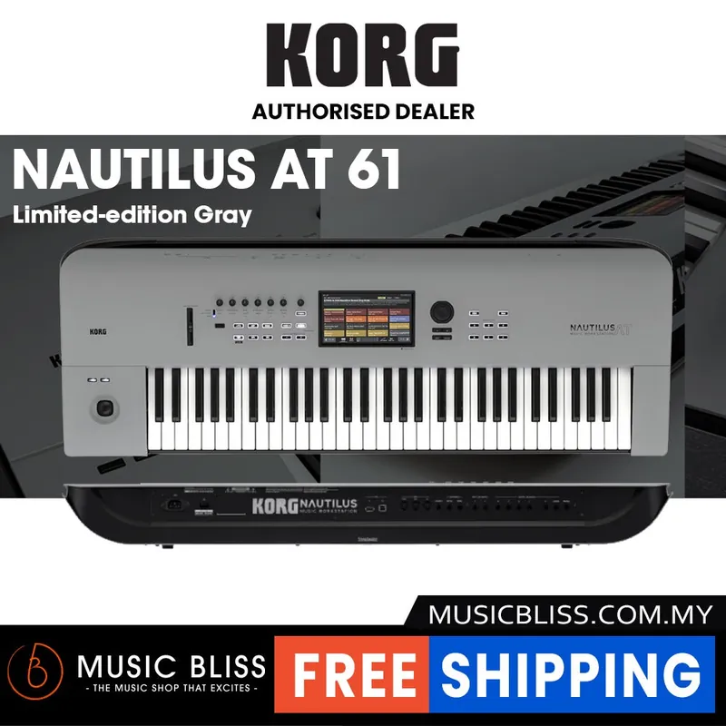 Today Only Korg Nautilus AT 61 Synthesizer Workstation with Aftertouch - Limited-edition Gray