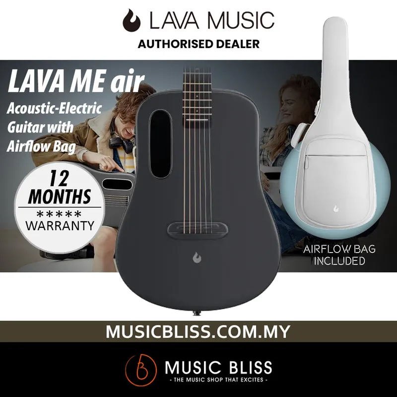 Lava ME AIR Carbon Acoustic-Electric Guitar with Airflow Bag - Space Black New Release