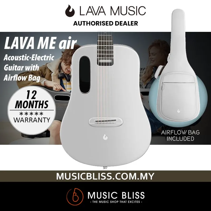 Hot Deal Lava ME AIR Carbon Acoustic-Electric Guitar with Airflow Bag - Silver