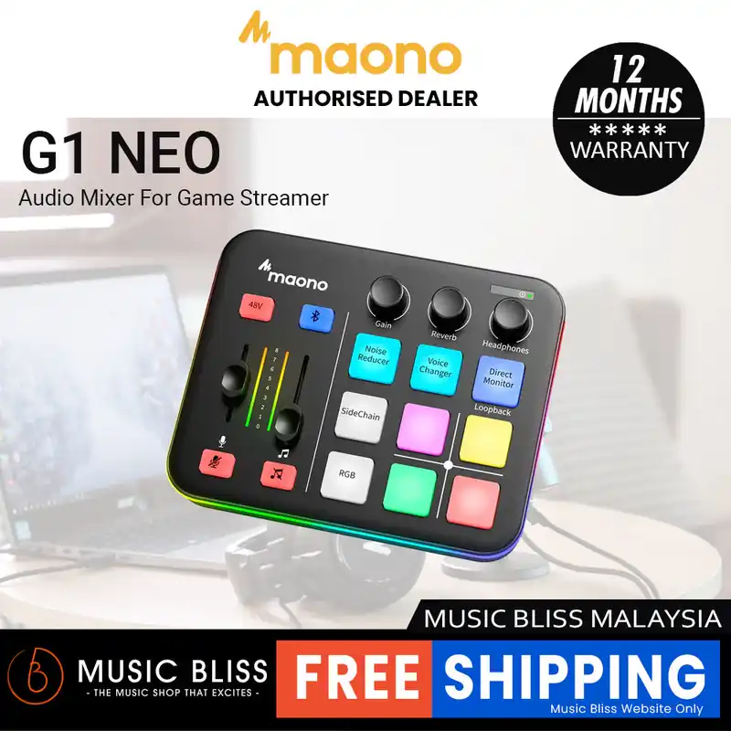 Next Day Delivery MAONO Maonocaster G1 NEO Audio Mixer For Game Streamer - Black