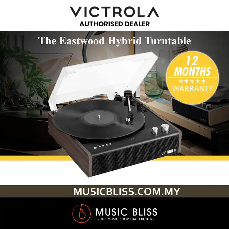 Victrola Eastwood 3-Speed Bluetooth Turntable with Built-in Speakers - Espresso Genuine