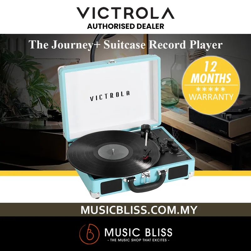 Victrola Journey+ Bluetooth Suitcase Record Player - Turquoise Buy Direct