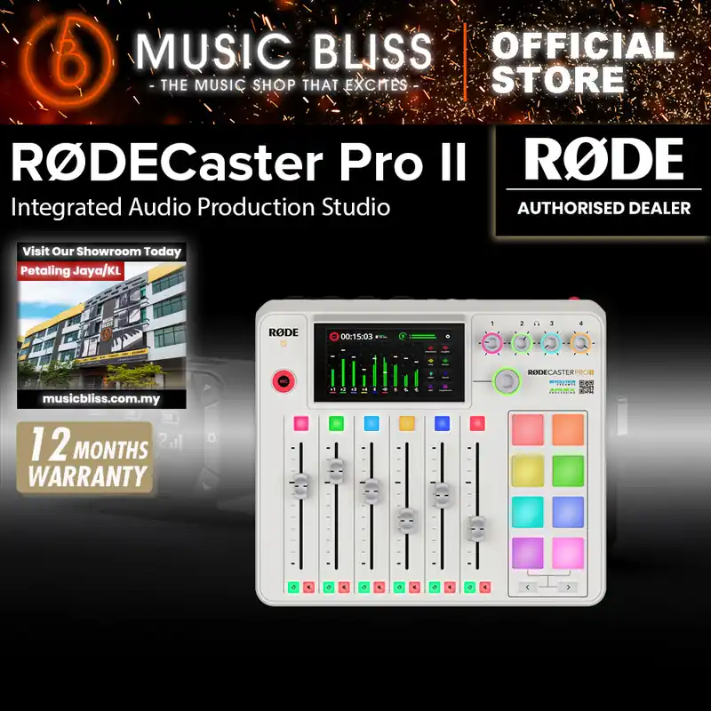 Fresh Stock Rode RodeCaster Pro II All-in-One Production Solution for Podcasting, Streaming, Music Production and Content Creation - White