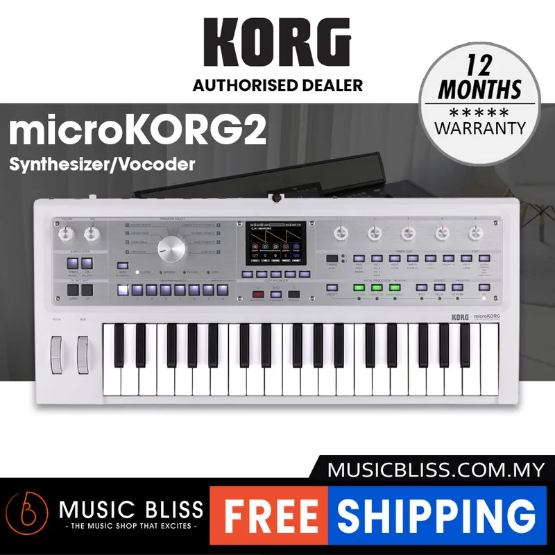 Next Day Delivery Korg microKORG2 Synthesizer/Vocoder with 0% Instalment - Metallic White