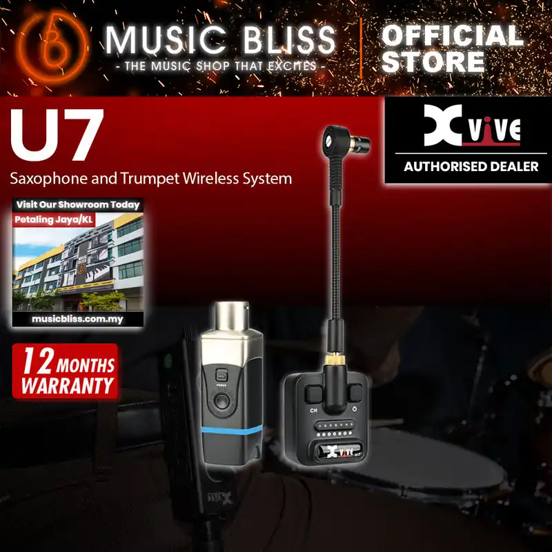 Authentic Xvive U7 Supercardoid Microphone Wireless System For Saxophone and Trumplet - With Travel Hard Case