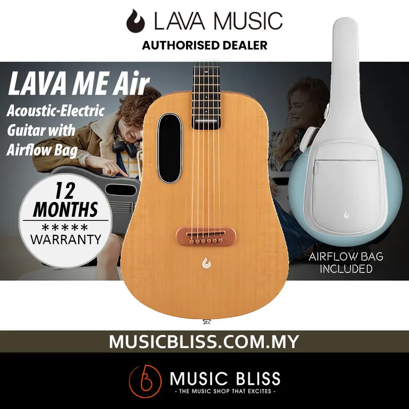 LAVA ME AIR Spruce Acoustic-Electric Guitar with Airflow Bag - Woodgrain Brown & Burlywood Bulk Order