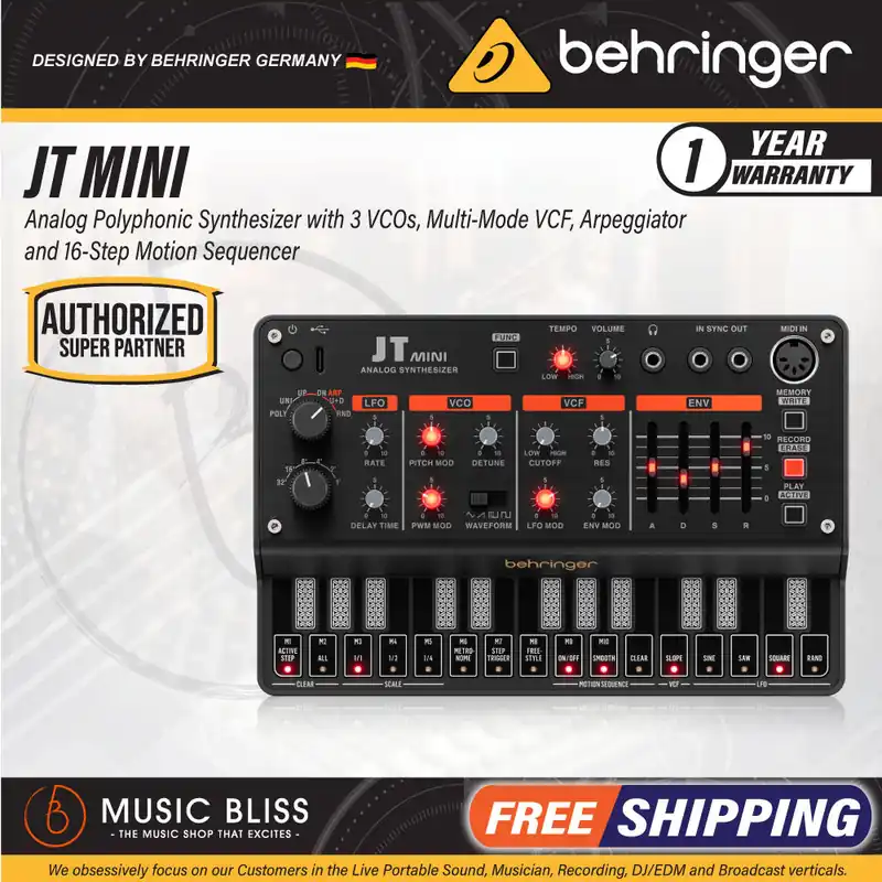 Behringer JT Mini Polyphonic 3-voice Analog Synthesizer Trusted Brand