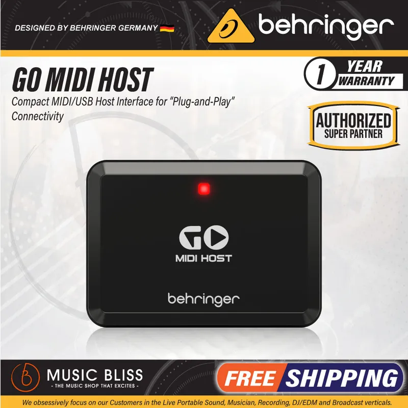 Modern Behringer GO MIDI HOST Compact MIDI/USB Host Interface