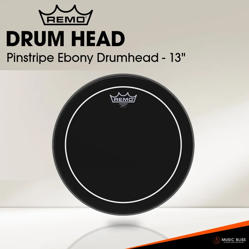 New Arrival Remo Pinstripe Ebony Drumhead - 13"
