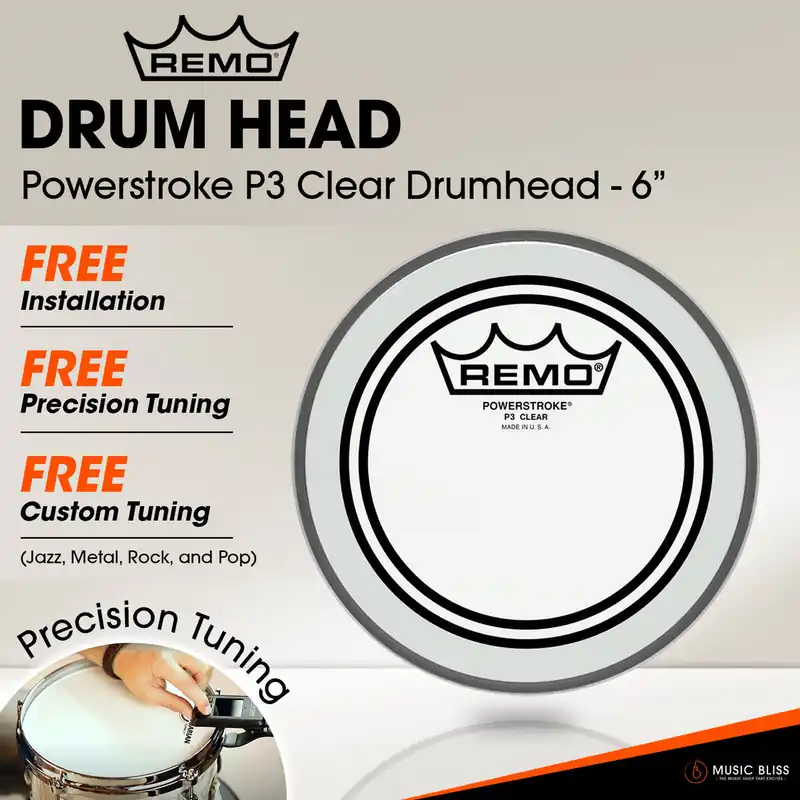 Luxury Remo Powerstroke P3 Clear Drumhead - 6" [Free In-Store Installation]