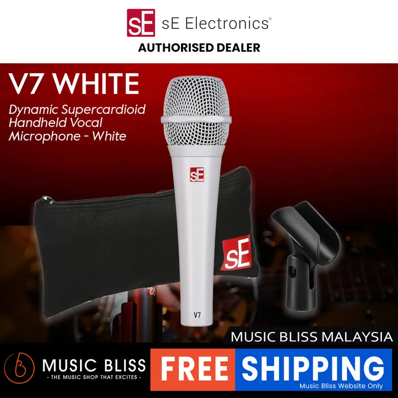 SE Electronics V7 Supercardioid Dynamic Handheld Vocal Microphone - White Best Choice