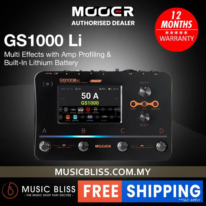 Limited Edition Mooer GS1000 Li Multi Effects with Amp Profiling & Built-In Lithium Battery