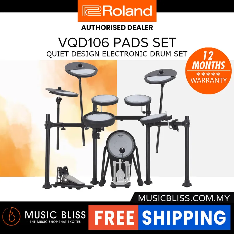 Final Sale Roland V-Drums Quiet Design Electronic Drum Set - Pads Only