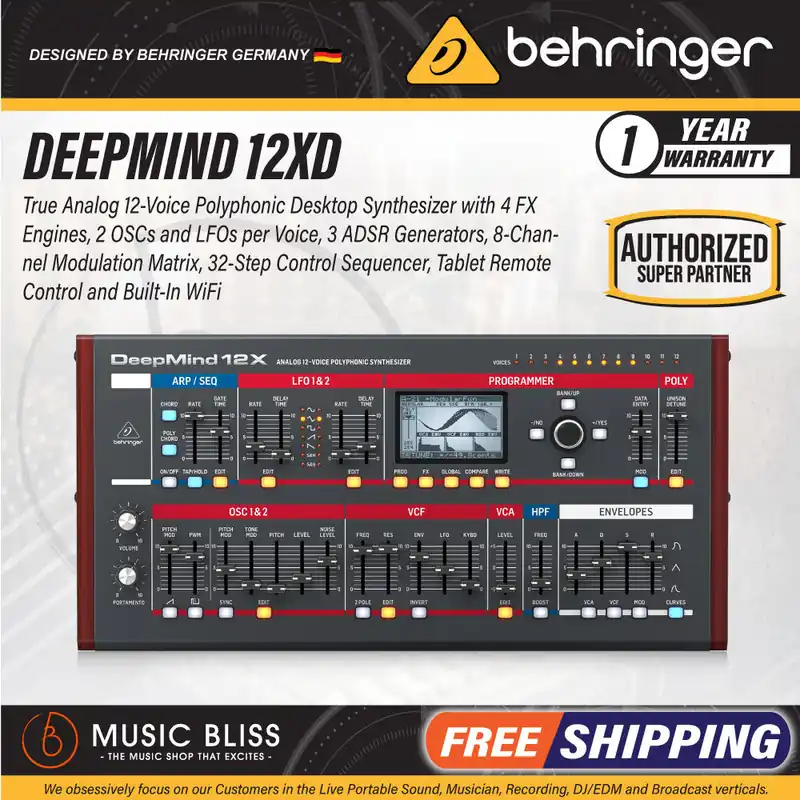 Behringer DeepMind 12XD Polyphonic Analog Desktop Synthesizer Buy Online