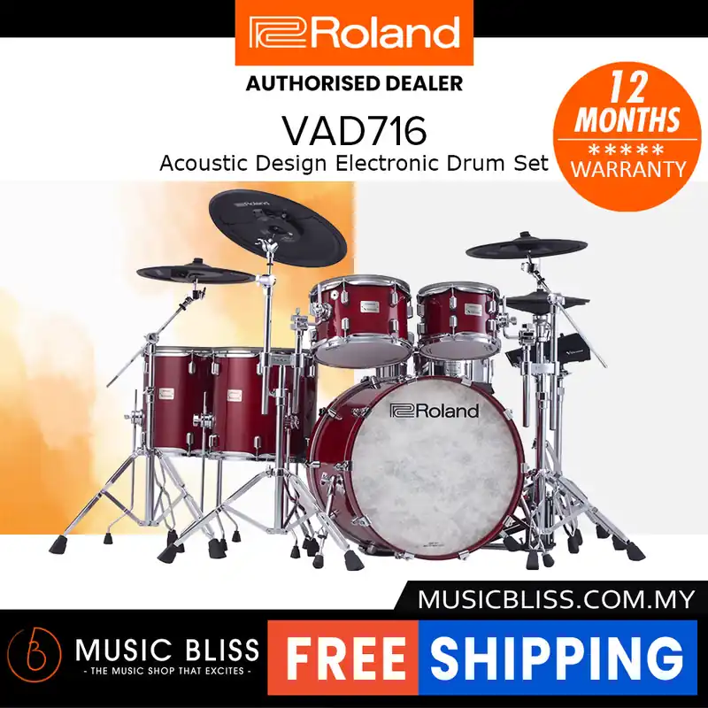 Roland VAD716 Electronic Drum Set - Gloss Cherry Top Rated
