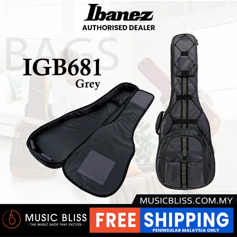 Ibanez IGB681-GY Powerpad Gig Bag for Electric Guitar - Grey Free Delivery