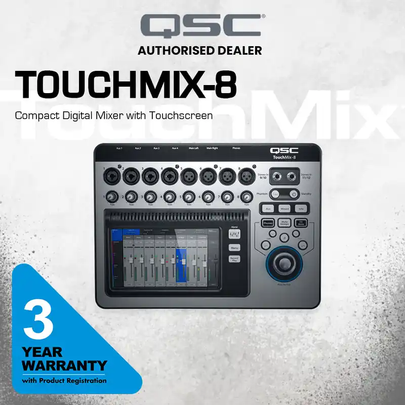 Limited Offer QSC TouchMix-8 Compact Digital Mixer with Touchscreen