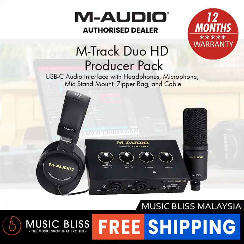 Fresh Stock M-Audio M-Track Duo HD Producer Pack