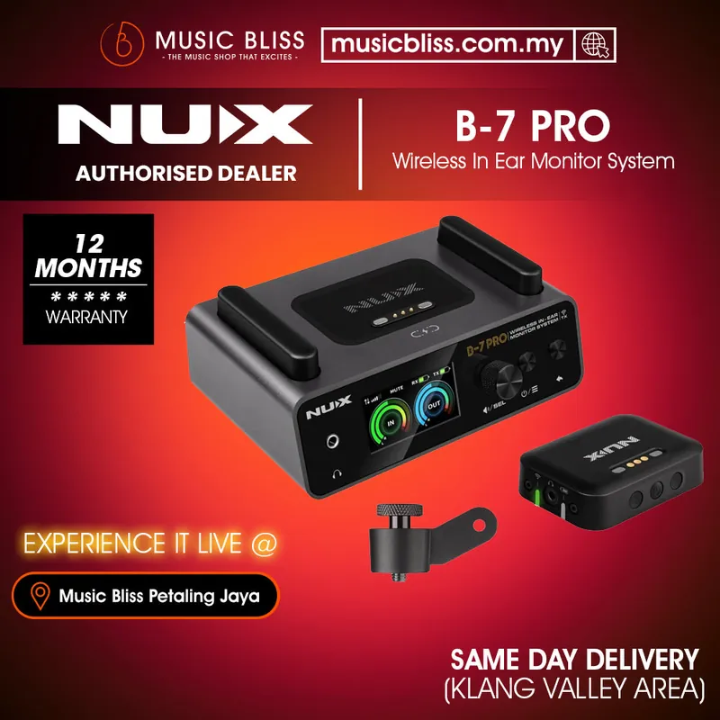 Authentic Nux B-7 PRO Wireless In Ear Monitor System for Stage and Studio