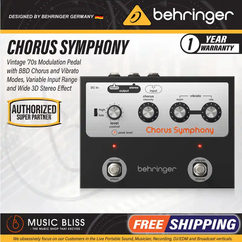 Fresh Stock Behringer Chorus Symphony Chorus and Vibrato Guitar Pedal