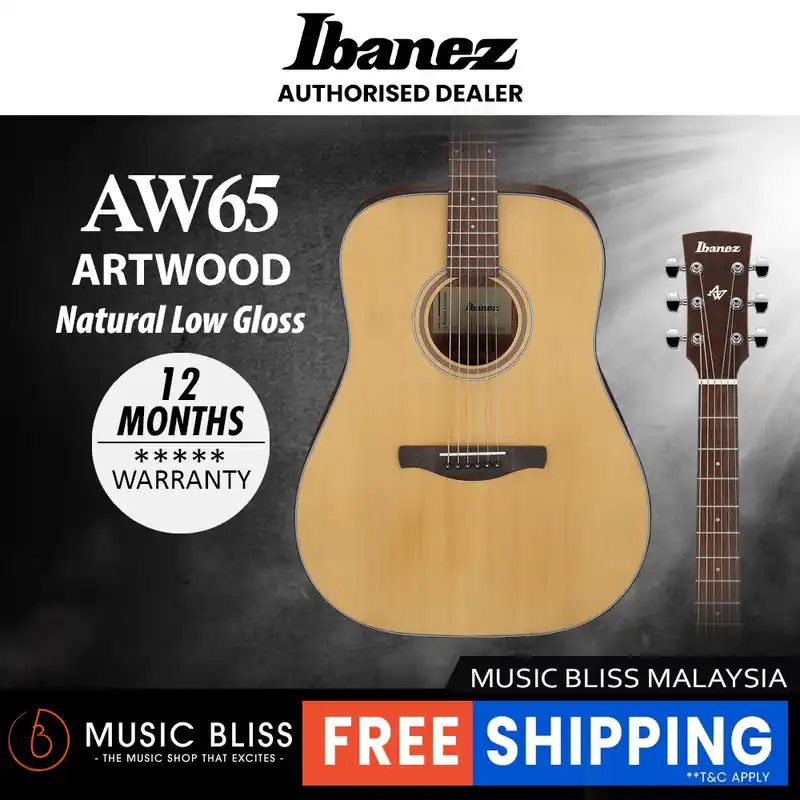 Discount Ibanez Artwood AW65 Acoustic Guitar - Natural Low Gloss