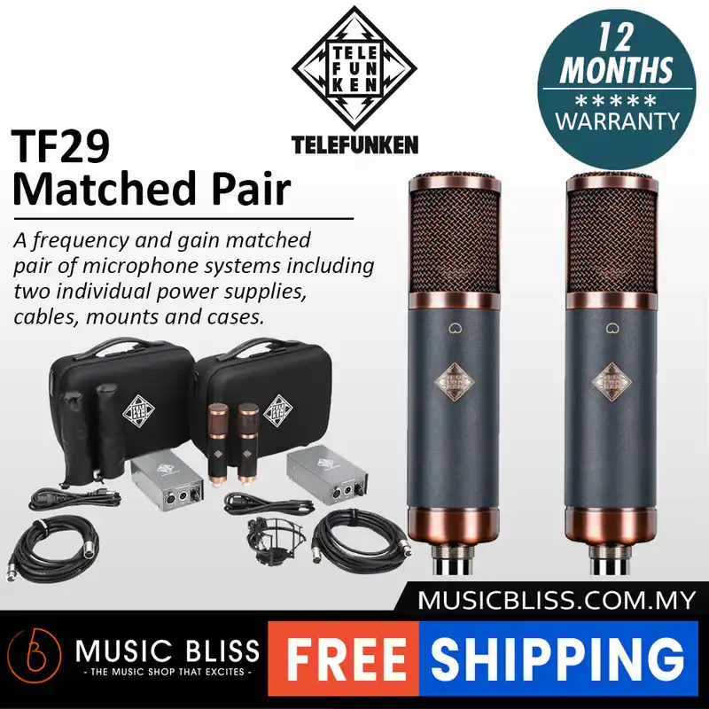 Telefunken TF29 Copperhead Matched Pair Large-diaphragm Tube Condenser Microphone Price Cut