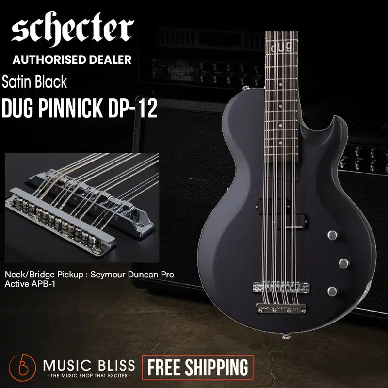 Schecter dUg Pinnick DP-12 Electric Bass Guitar - Gloss Black Sale