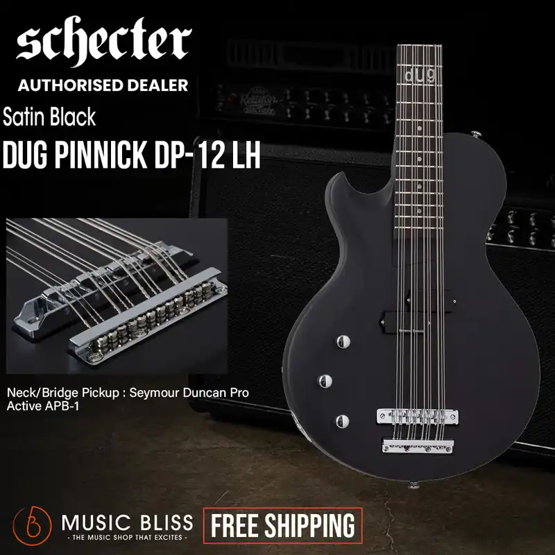 Schecter dUg Pinnick DP-12 Left-Handed Electric Guitar - Gloss Black Affordable