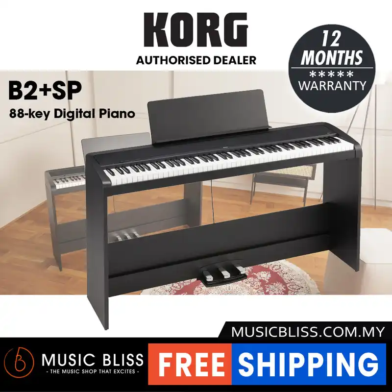 Hassle-Free Returns Korg B2+SP 88-Key Digital Piano with Stand and 3-Pedal System - Black *0% INSTALLMENT*
