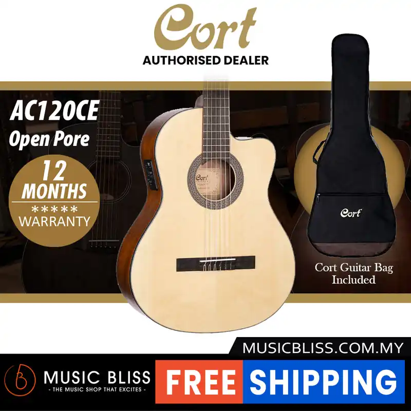 Low Price Cort AC120CE Classical Guitar with Bag - Open Pore