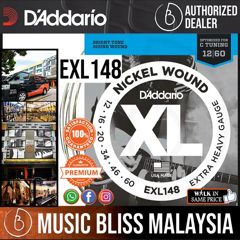 D'Addario EXL148 Nickel Wound Electric Strings -.012-.060 Extra Heavy Original