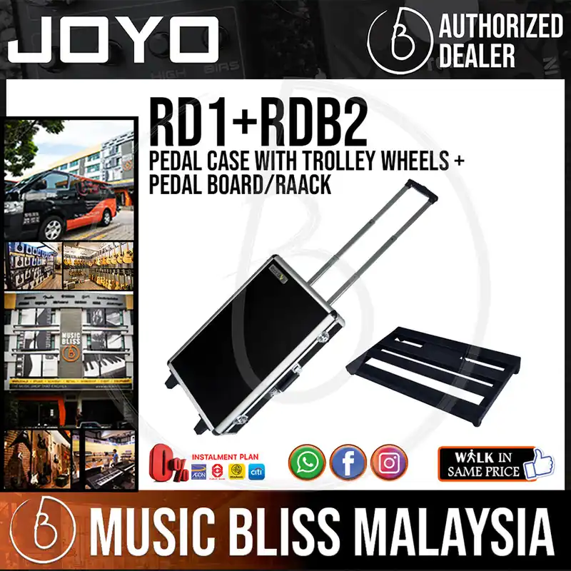 Joyo RD1+RDB2 Pedal Case with Trolley Wheels + Pedal Board/Rack Brand New