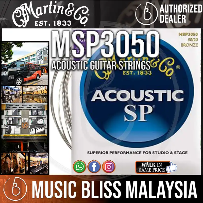Martin MSP3050 Bronze Acoustic Guitar Strings, Custom Light, 80/20 011-052 Special Offer