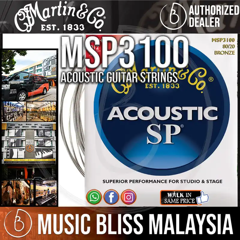 Martin MSP3100 Acoustic Guitar Strings Bronze, Light, 80/20 012-054 One Day Deal