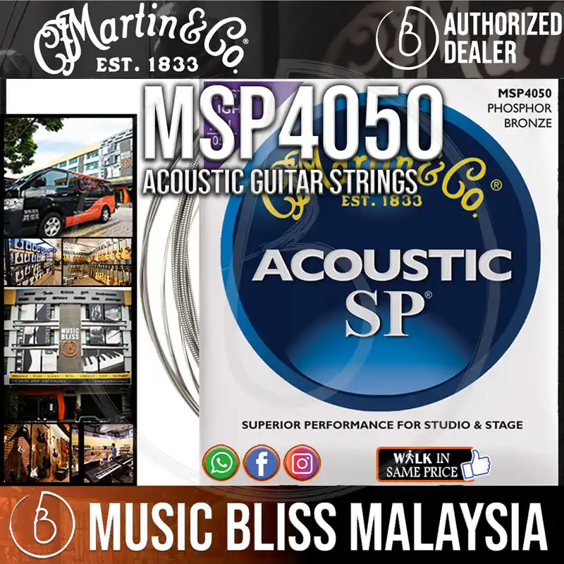 Discount Martin MSP4050 Acoustic Guitar Strings Phosphor, Custom Light, 92/8 011-052