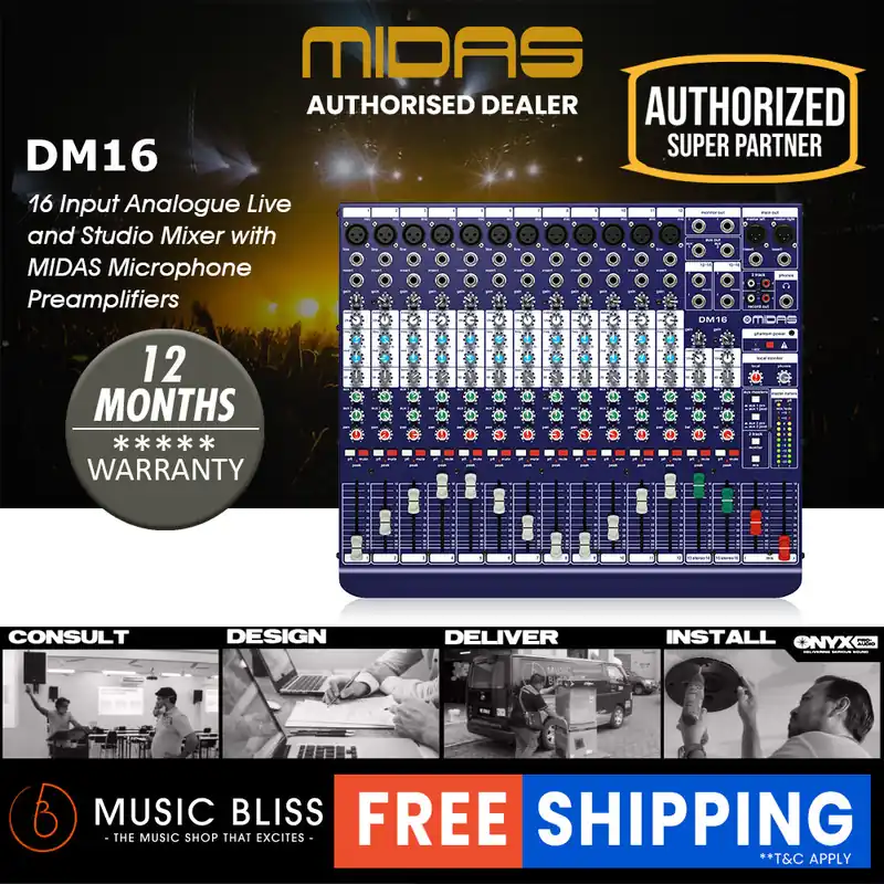 Midas DDA DM16 16-channel Mixer with Midas Microphone Preamplifiers Bargain