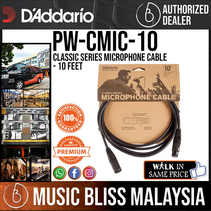 Best Seller D'Addario PW-CMIC-10 Classic Series Microphone Cable - 10 feet
