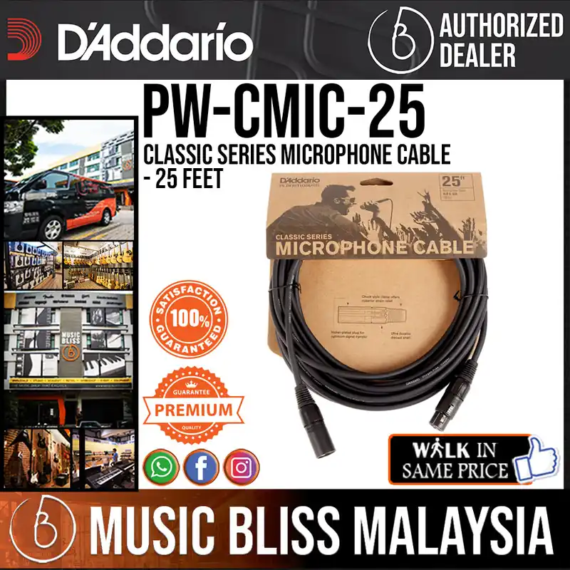 D'Addario PW-CMIC-25 Classic Series Microphone Cable - 25 feet Viral